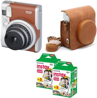 Fujifilm Mini 90 Brown with Brown case & 40 Shots Instant Camera(Black)   Camera  (Fujifilm)