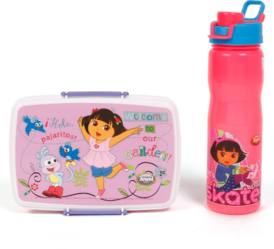 

Jayco Jewel Insulated Water Bottle Cool Quench with Dora Ben 10 Sponge Bob Peanut Lunch Box Small Set 1 Containers Lunch Box(750 ml), Pink