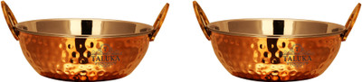

Taluka Copper Stainless Steel Serving Kadai Kadhai 6 cm(Copper, Non-stick, Induction Bottom), Brown