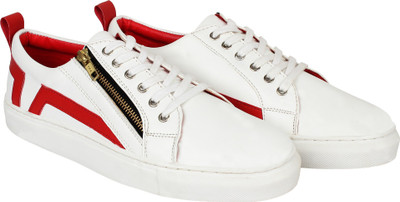 

Zupero Men's The Royale Zipper Leather Sneakers For Men(White