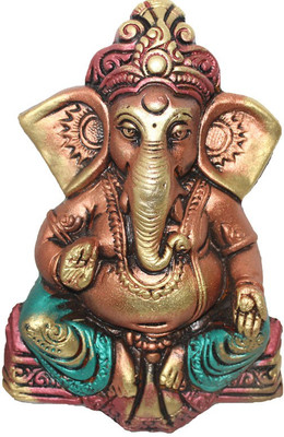 

Sarvsiddhi Terracotta Antique Finish Auspicious Ganesha Wall Hanging Decorative Showpiece - 26 cm(Terracotta, Multicolor)
