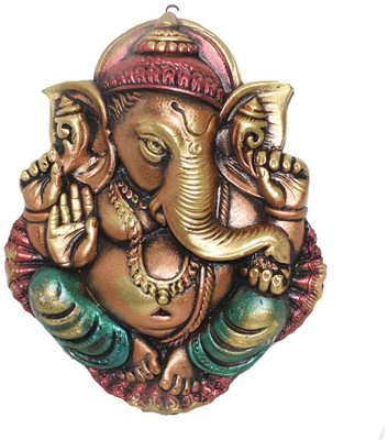 

Sarvsiddhi Terracotta Antique Finish Divine Lord Ganesha Wall Hanging Decorative Showpiece - 28 cm(Terracotta, Multicolor)