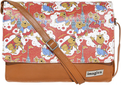 Imagica Women Casual Brown PU Sling Bag