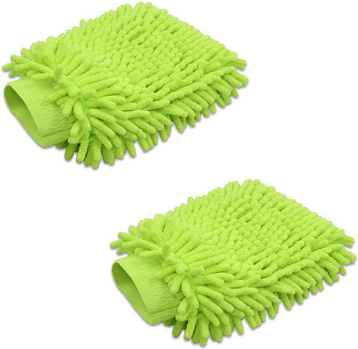 Stealodeal Microfiber, Polyester Vehicle Washing Hand Glove(Pack Of 2)