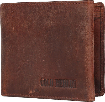 Colo Berlin Men Brown Genuine Leather Wallet(7 Card Slots)