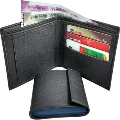 

SP Boys Tan Artificial Leather Wallet(9 Card Slots), Black