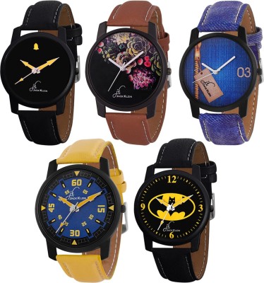Jack Klein Combo of 5 Stylish Graphic Quartz Watch  - For Men   Watches  (Jack Klein)