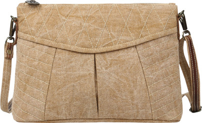 Angesbags Anges Canvas Creary Brown Shoulder Bag(Brown, 5 inch)