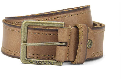 Woodland Men Casual Tan Genuine Leather Belt