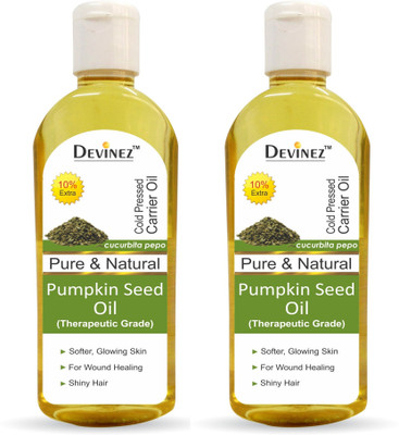 

Devinez Pumpkin Seed Oil, 110ml (Pack of 2) - 100% Pure, Natural, For Skin, Hair, Lip and Nail Care(110 ml)