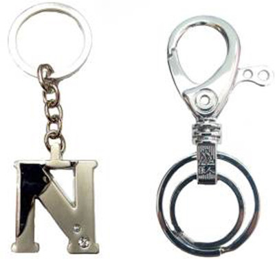 

MGP Fashion Alphabets with metallic silver locking key chain 28 Locking Key Chain(Multicolor)