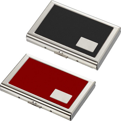 

Stealodeal Black and Red Metal Waterproof Business Atm 6 Card Holder(Set of 2, Black, Red)