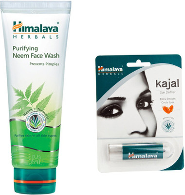 

Himalaya Purifying Neem Face Wash, Kajal Eye Definer(Set of 2)