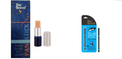 

Blue Heaven panstick concealer (natural beige) with soft kajal (black)(Set of 2)
