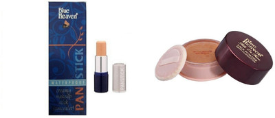 

Blue Heaven PAN STICK CONCEALER(BEIGE CREAM) WITH SILK ON FACE LOOSE POWDER(Set of 2)