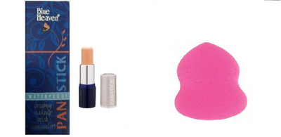 Blue Heaven panstick pan stick Concealer (beige cream) with beauty blender(Set of 2)