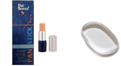 

Blue Heaven pan stick Concealer (beigh cream) with silicon puff(Set of 2)