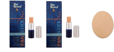 

Blue Heaven 2 panstick concealer (NATURAL BEIGE) WITH SINGLE SPONGE(Set of 3)