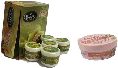 

Clearface Papaya Facial Kit & Fruitwine Exfoliating Scrub 725 g(Set of 2)