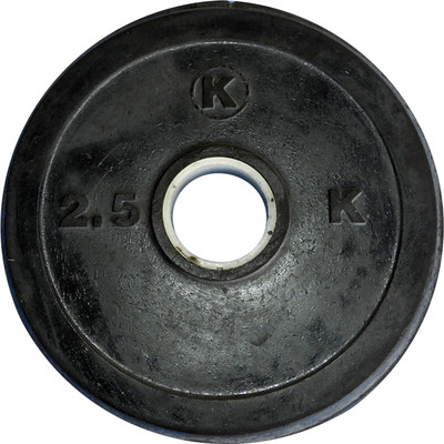 

Royal 2.5Kg 1Pc Law Cost 55mm Rubber Plates for Olympic ROD Black Weight Plate(2.5 kg)