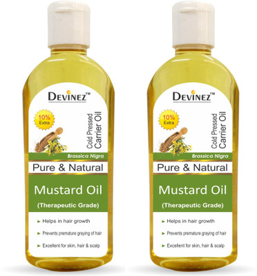 

Devinez Mustard Oil, 100% Pure, Natural, Undiluted, Therapeutic Grade Coldpressed Oil For Hair & Skin Care Hair Oil(110 ml)