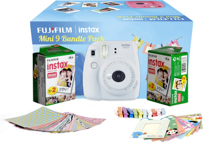 Fujifilm Instax Camera Mini 9 Bundle Pack Instant Camera(White)