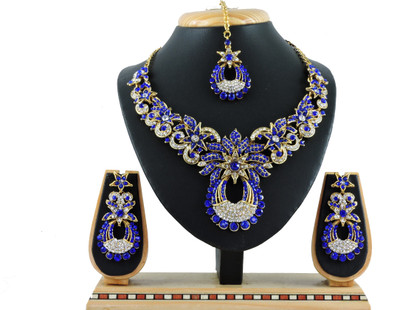 VATSALYA creation Alloy Gold-plated Blue Jewellery Set(Pack of 1)