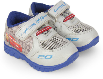 

Cars Boys Velcro Walking Shoes(Silver, Silver royal blue