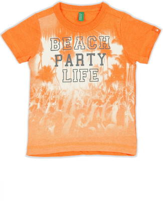 

United Colors of Benetton Boys Printed Cotton T Shirt(Orange, Pack of 1, 10c