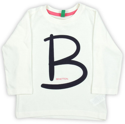 

United Colors of Benetton Boys Printed Cotton T Shirt(White, Pack of 1, K44