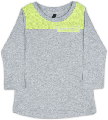 

United Colors of Benetton Boys Solid Cotton T Shirt(Grey, Pack of 1, 901