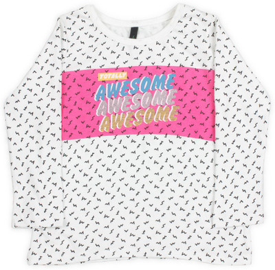 

United Colors of Benetton Girls Casual Cotton Top(White, Pack of 1, 901