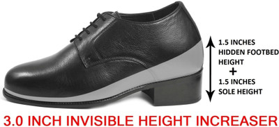 

Bxxy Bxxy's 3 Inch Height Increasing Formal Full Leather Shoes Derby For Men(Black