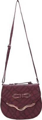 

Bee Fashionable Women Casual Maroon PU Sling Bag