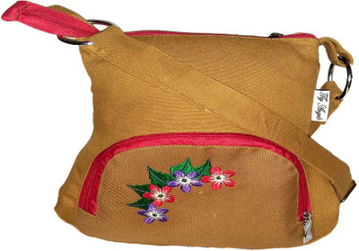 

Fly Angels Girls Casual Khaki Canvas Sling Bag