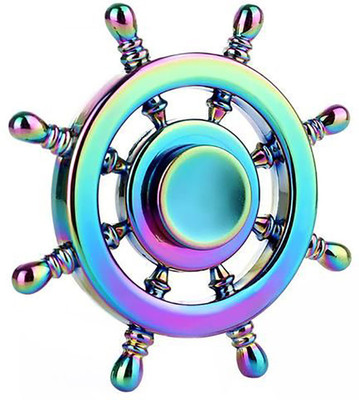 

Smart Fidget New Pirate Ship Wheel Rainbow Design Metal Hand Spinner Fidget Stress Reducer Anti Anxiety for Children / Adults(Multicolor)