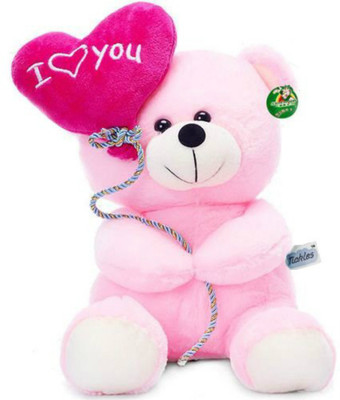

Kidz Zone Soft Stuff Cute Teddy Bear With I Love You Heart Ballon Pink - 18 cm(Pink)