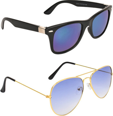 

Abner Wayfarer, Aviator Sunglasses(Blue, Blue