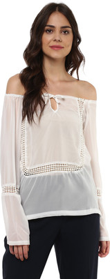 MAYRA Casual Full Sleeve Solid Women White Top