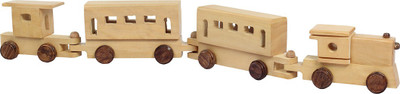 

Desi Toys Train with 3 wagons, Rail Gadi(Beige)