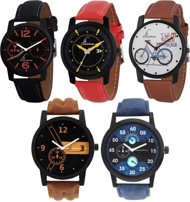 Jack Klein Combo of Stylish 5 Different Graphic Quartz Watch  - For Men   Watches  (Jack Klein)