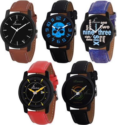 Jack Klein Combo of 5 Different Graphic Strap Watch  - For Men   Watches  (Jack Klein)