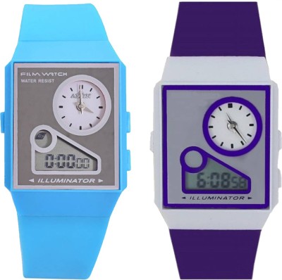 Fashion Gateway Analog&Digital watch with Stopwatch Feature (fk31) Blue::Purple (Pack of 2) Watch  - For Boys & Girls   Watches  (Fashion Gateway)