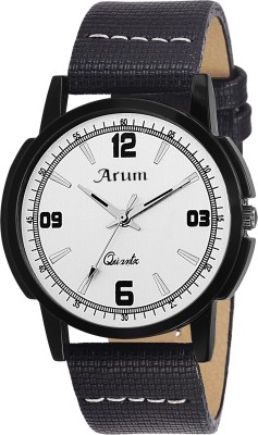 Arum ASMW-021 White Dial Black Strap Watch  - For Men   Watches  (Arum)