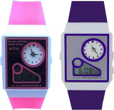 

Fashion Gateway Analog&Digital watch with Stopwatch Feature (fk43) Pink::Purple (Pack of 2) Watch - For Boys & Girls