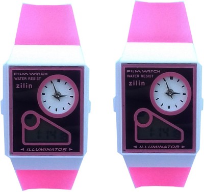 Fashion Gateway Analog&Digital watch with Stopwatch Feature (fk40) Pink (Pack of 2) Watch  - For Boys & Girls   Watches  (Fashion Gateway)