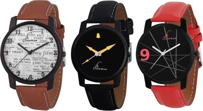 Jack Klein Combo of 3 Elegant Different Strap Quartz Watch  - For Men   Watches  (Jack Klein)