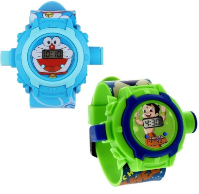 Fashion Gateway ( Doraemon and Chota Bheem ) (fk54) Blue::Green Watch  - For Boys & Girls   Watches  (Fashion Gateway)
