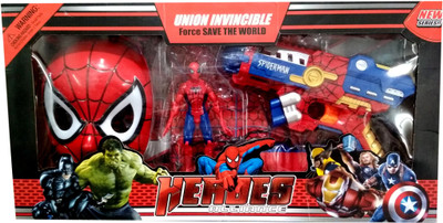 

VShine Spiderman PlaySet with Spiderman T-shirt , Costume , Action Figure , Mask + Gun(Red)