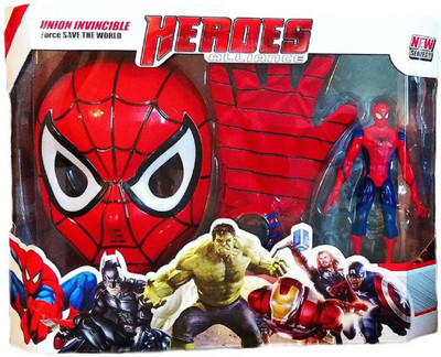 

VShine Spiderman Playset with Action Figure ,Gloves and Mask(Red)